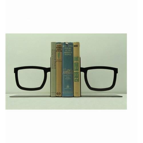 Black Glasses Figured Stylish Cute Decorative Desktop Organizer Office Home Bookends Stand Holder Shelf