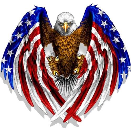 Dawasaru USA Flag Bald Eagle Car Sticker Personalized Sunscreen Decal Truck Motorcycle Auto Decoration Accessories PVC,16cm*15cm