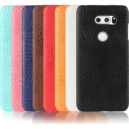For LG V 30 V30 H930 H930DS Case Crocodile Grain Hard PC+PU Leather Surface Back Cover Hard Case for LG V 30 V30 H930 H930DS