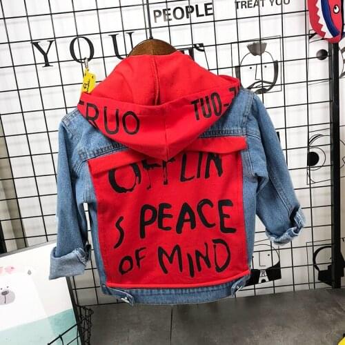 New Spring Boys Girls Denim Jackets 2-6year Child baby Hooded Jacket High quality trend cowboy clothes