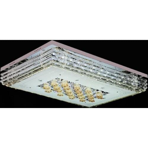 European crystal ceiling lamp fashion luxury LED living room ceiling lamp simple crystal lamp rectangular living room lamps led