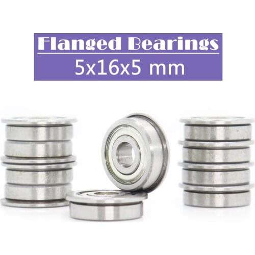 F625ZZ Flange Bearing 5x16x5 mm ABEC-1 ( 10 PCS ) Flanged F625 Z ZZ Ball Bearings