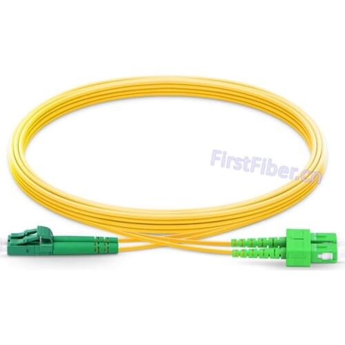 FirstFiber 15m LC APC to SC APC G657A 2 cores Duplex Fiber Patch Cable, Jumper, Patch Cord 2.0mm PVC OS2 SM Bend Insensitive