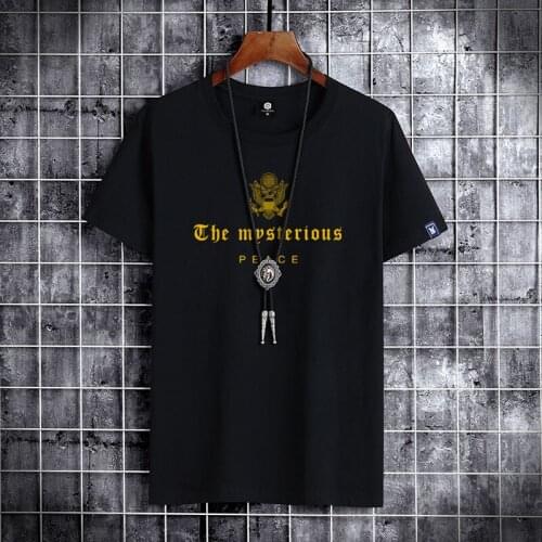 2021 NEW Golden Printing 100% cotton Men T Shirt Hip-Hop Cotton T-shirt O-neck Summer Male Causal Tshirts Fashion Loose Tees D49