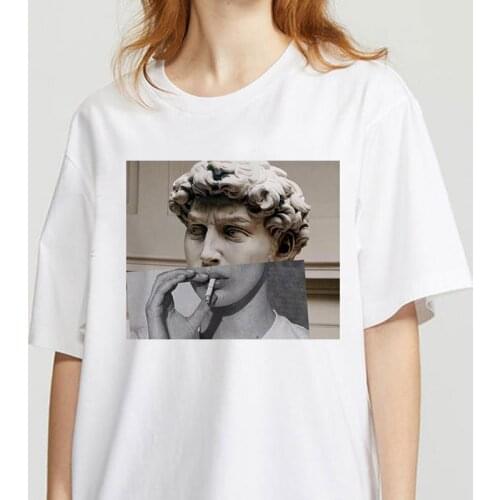 Spoof statue T Shirt Women Funny Cartoon T-shirt Money Heist Kawaii La Casa De Papel Hip Hop Unisex Bella Ciao Tshirt Female