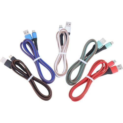 1M Nylon Data USB Charger Cable for iPhone XS 11 8 7 6 Samsung S9 Xiaomi Huawei Fast Charging Type C V8 Wire Cord