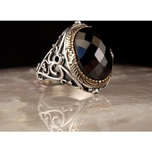 925 Sterling Silver Ring with Natural Zircon Stone Silver Women Rinn Silver Men Ring Gifts for Him Gifts for Men