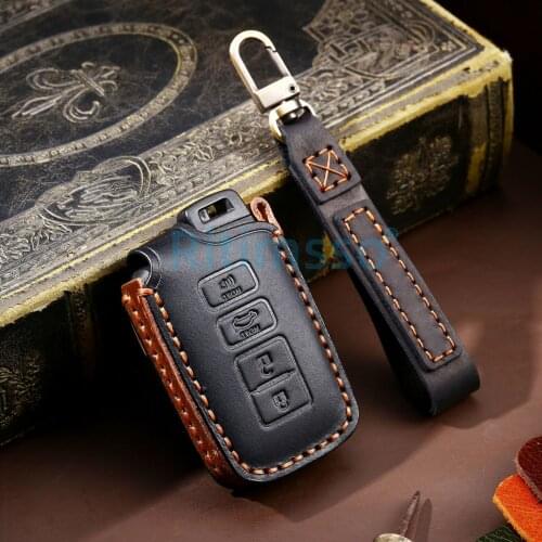 Leather Car Key Case Cover For Toyota Camry Corolla Avalon Rav4 Land Cruiser chr auris Car Remote Key Holder Protector