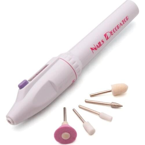 Mayitr Portable Battery Mini Nail Bit Electric Nail Sander Grinding Pen Sanding Machine Nail File Buffer Art Pen Manicure Tool