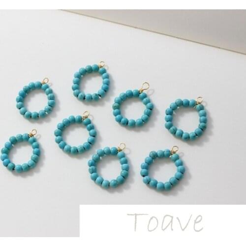 Copper plated 18k gold copper wire around 15 ring pendants Natural freshwater pearls Hand-diy earringpen