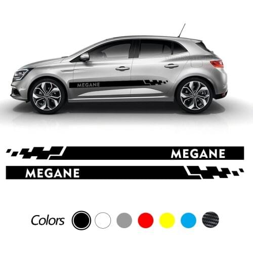 Car Door Stickers Full Cover Sticker Skirts for Renault Megane 2 3 4 2007-2013 Sport Tuning DIY Decorative 2Pcs