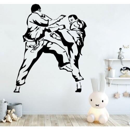 Karate Competitive Wall Stickers Judo Wrestling Sports Competition Training Room Gym Home Boy Room Decoration Vinyl Decal YD37