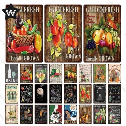 Fresh Market Metal Sign Farm Fresh Eggs Chicken Tin Sign Metal Wall Art Farm House Style Vintage Tin Plaque for Club Metal Decor