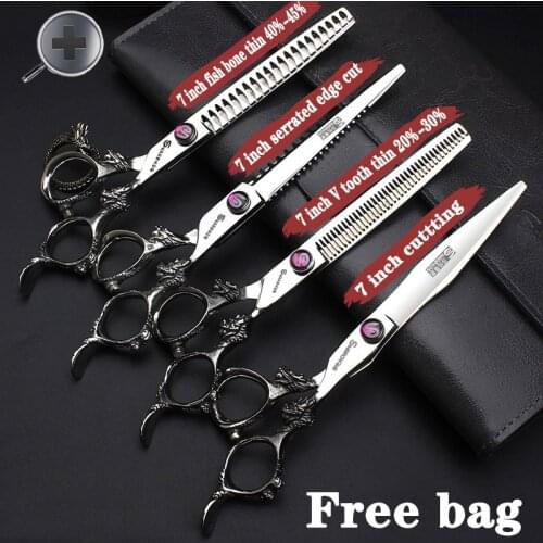 New 7 inch Japanese Free logo 440C hot selling professional hairdressing scissors for beauty salon hair salon stylist exquisite