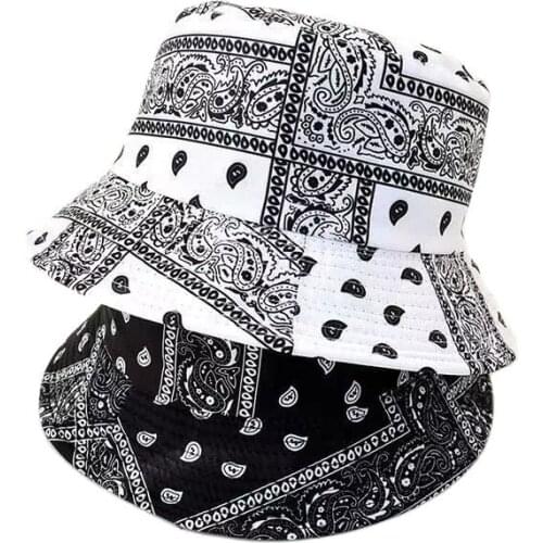 Cashew Print Bucket Hat For Women Men Double Side Anti-UV Wide Brim Bucket Cap
