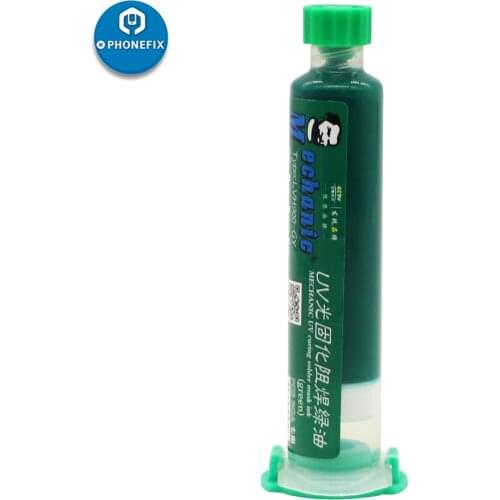 MECHANIC Solder Paste Flux Green UV Light Curing Solder Mask Ink Welding Oil for iPhone Repair BGA PCB Welding Fluxes Green Oil