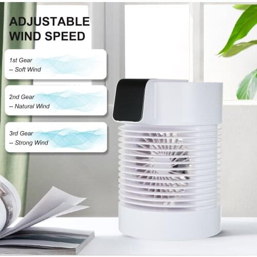 Portable Ultrasonic Air Cooler & Humidifier Touch Control Mini Air Conditioner 360-degree Desktop Air Cooler Humidifier