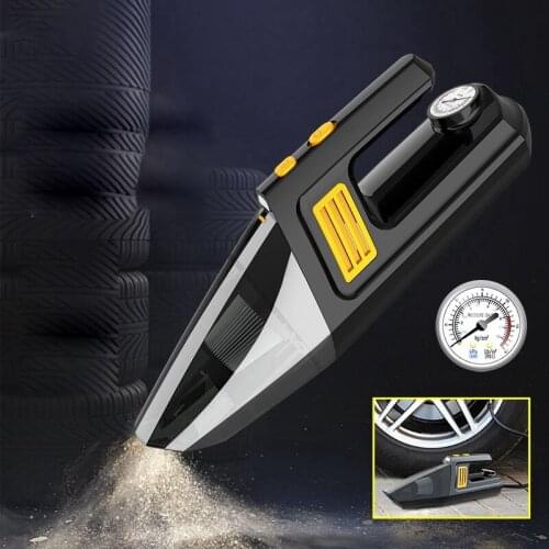 4 in 1 5000KPA Handheld Vacuum Cleaner with LED Light Pressure Monitoring Air Compressor Pump Wet&Dry Tire Inflator