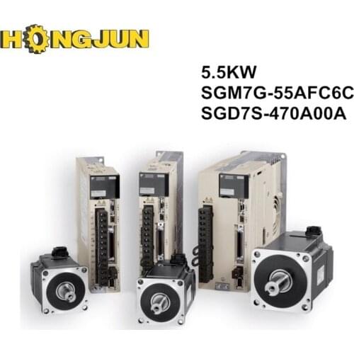 SGM7G-55AFC6C + SGD7S-470A00A + cables Original YASKAWA 5.5KW servo motor with brake and driver