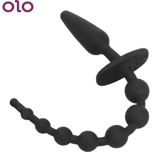OLO Double Head Silicone Anal Bead Tail Plug Butt Plug Anal Plug Sex Toys For Men Women G-spot Stimulation Prostate Massager