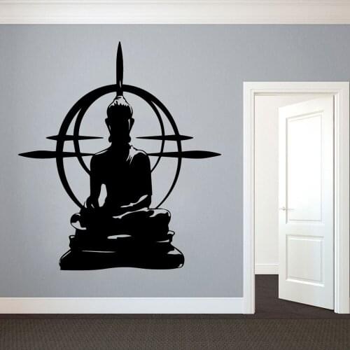 Modern Buddha Wall Stickers Vinyl Waterproof Wall Art Decal Nursery For Living Room Decor Mural Decorative Vinyl Wallpaper ph180