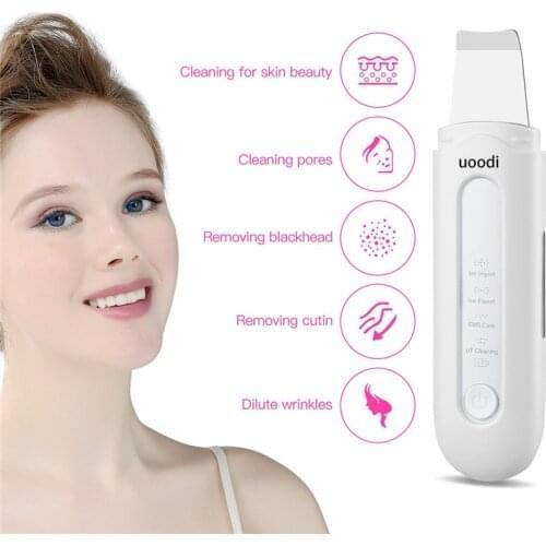 Ultrasonic Skin Scrubber Deep Cleaning Face Vibrating Facial Cleansing Spatula Peeling Beauty Instrument Device Care Tools