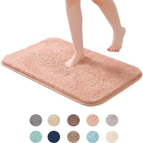 Water Absorption Rug Bathroom Mat Classic Square Pattern Super Soft Absorbent Bathroom Door Floor Mat Carpet Non Slip