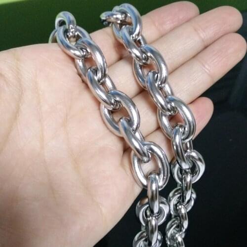 High Quality 13mm Not Fades 8"-40" Huge Heavy Jewelry Mens 316L Stainless Steel Silver Color Big O Link Chain Necklace
