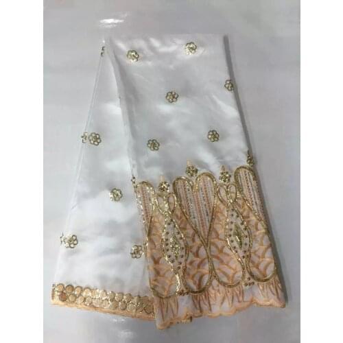 High quality Indian silk George lace beads fabric African George fabric for bride wedding dresses B8G14-1