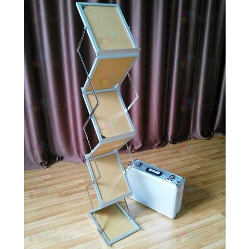 High Quality Brochure/Booklets/Flyers/Catalogues Aluminum Luxury Acrylic Display Holder Stand with Aluminum Case for Tradeshow