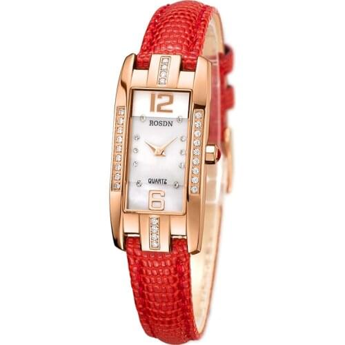 Womens Watches Luxury Brand ROSDN Japan Quartz Movement Sapphire Watch Lady 50M Waterproof Diamond 8 mm Ultra-thin Watch R3136