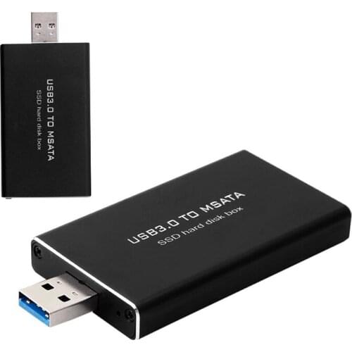 1Pc USB 3.0 to mSATA SSD Hard Disk Box Converter Adapter Enclosure External Case 1pc