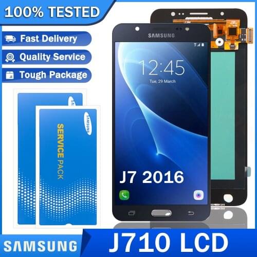 100% Original Dynamic AMOLED LCD Display Touch Screen Digitizer for Samsung Galaxy J710 J710F J710FN J710M J7 2016 Repair Parts