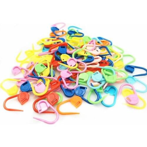 100pc Hot sell Mix Color Plastic Knitting Tools Locking Stitch Markers Crochet Latch Knitting Tools Needle Clip Hook 5BB5571