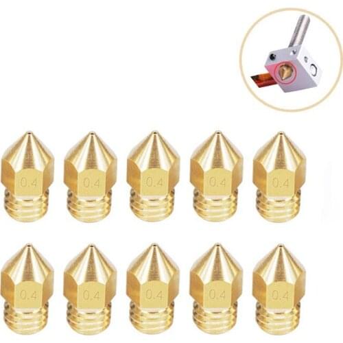 5pcs MK8 Nozzle 0.4mm 0.3mm 0.2mm 0.5mm Copper 3D Printers Parts Extruder Threaded 1.75mm 3.0mm Filament Head Brass Nozzles Part