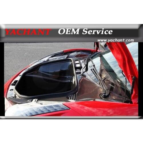 Car-Styling Auto Accessories Dry Carbon Fiber Interior Trim Fit For 2010-2014 F458 Italia Coupe & Spider LHD Front Trunk Lid Kit