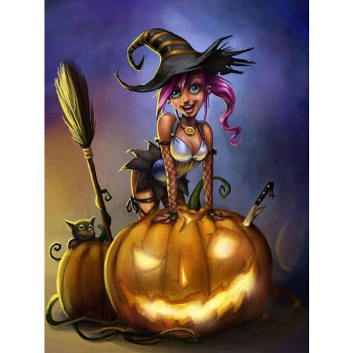 5D DIY Diamond Painting Halloween Full Square Rhinestone Diamond Embroidery Cross Stitch Mosaic Cartoon Picture Home Decor Gift