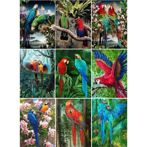 DIY 5D Diamond Painting Cross Stitch Parrot Full Square Drill Needlework Diamond Embroidery Animal Mosaic Rhinestone Home Decor