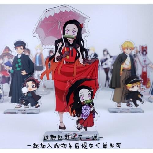Anime Demon Slayer figure cosplay toys Kimetsu no Yaiba Kamado Tanjirou Nezuko Zenitsu Inosuke Kanawo acrylic doll 15cm