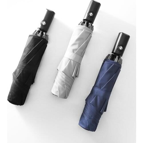 Automatic Umbrella Men Windproof Three Folding Inverted Umbrellas 8 Ribs Women Golf Umbrella Clear Men Business Gift Ideas B65