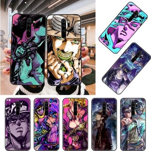 Phone Case For Xiaomi Redmi Note 8 8T 7 7A 9 9A 9S 8A 4 5 6 Pro Black Cover Etui Soft Prime Silicone Shell Bizarre Adventure