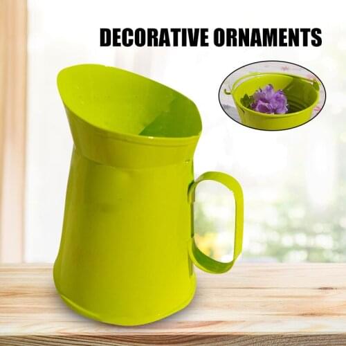 Flower Buckets Arrangement Pastoral Style Metal Crafts Wrought Iron Mini Solid Color Flower Arrangement Ornaments Home JDH88