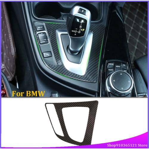 For BMW 3 Series 2013-2019 Central Control Gear Panel Real Carbon Fiber Car Interior Modification Parts Left Titanium