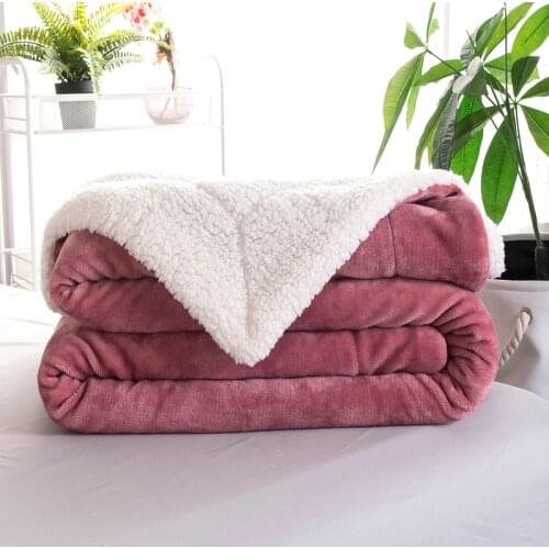 Double thickening Lamb Cashmere blanket Flannel throw blanke All seasons Bedspread on the bed Soft winter bed covers Bed sheets
