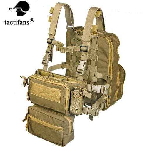 Flatpack D3 Plus Backpack Hydration CB Chest Rig Vest Armor Rifle AK M4 Pistol Magazine Pouch Outdoor Hiking Hunting Army Bag