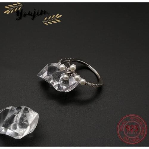 New style cross pearl zircon ring luxury fashion Monaco exquisite 925 silver jewelry gift