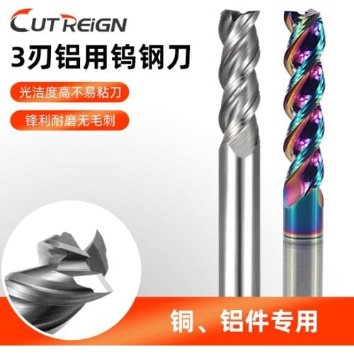 Cutreign Alloy Milling Cutter CNC Aluminum Milling Cutter 3 Blade Wearresistant Tungsten Steel Milling Cutter End Milling Cutter
