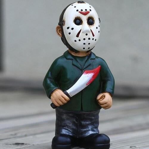 Resin Mask Man Statue Horror Human Crafts Halloween Ornament for Lawn Yard Home Party Decoration Garden Decoration