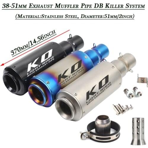 Motorcycle Tail Vent Muffler Tip Tubes Stainless Steel System Refit Silp on For 38-51mm Diameter Exhaust Silencer Pipe DB Killer