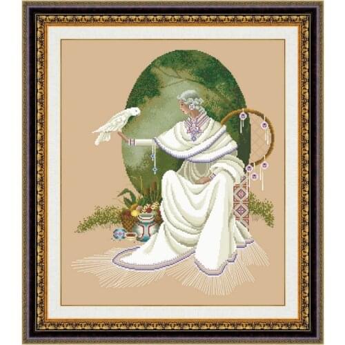 Spiritdancer cross stitch kit fairy pattern design 18ct 14ct 11ct linen flaxen canvas embroidery DIY needlework